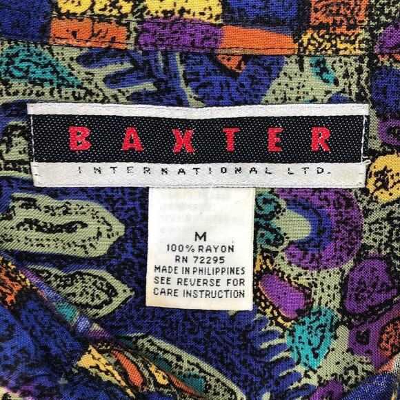 90s rayon southwestern print shirt 1990s vintage - Picture 4 of 4